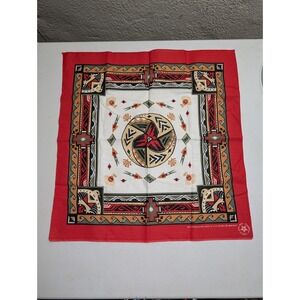 Vintage Wamcraft Southwestern Native American‎ Bandana Scarf Red White